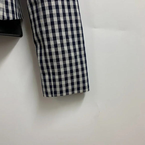 J.‎ Crew Women's Gingham Plaid Linen Blend Motorcycle Jacket Size 00 - Picture 5 of 14